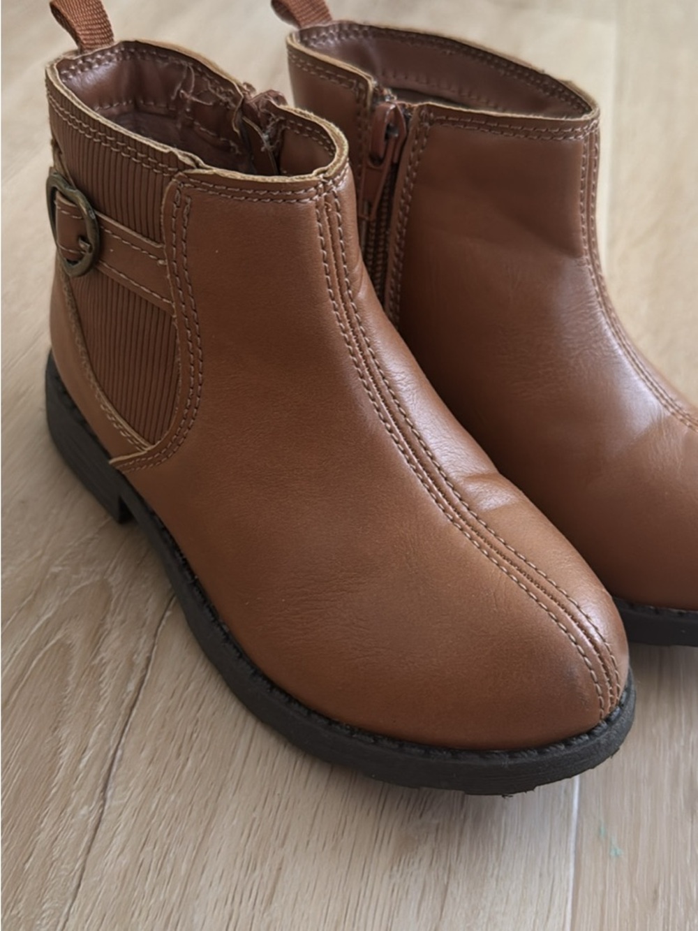 Carter's Toddler Brown Chelsea Booties with Side Buckle